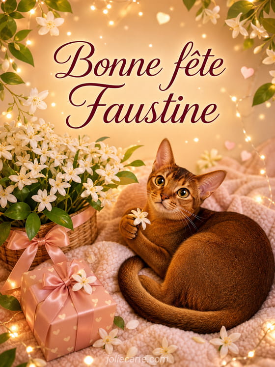 Carte bonne fête Faustine