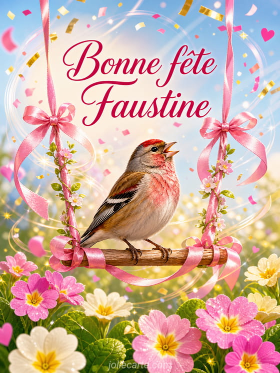 Carte bonne fête Faustine
