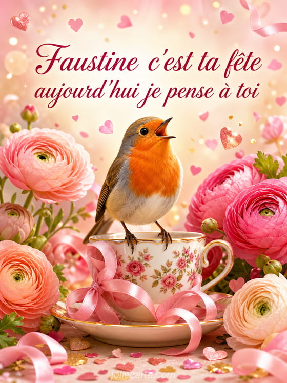 Carte bonne fête Faustine