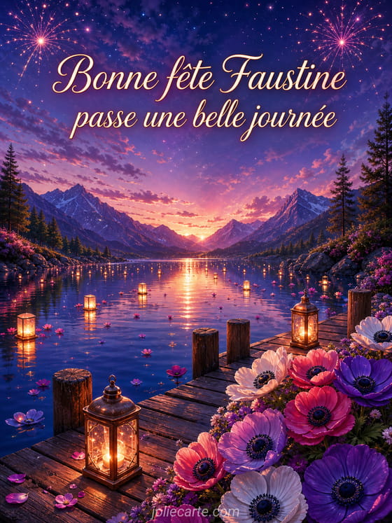 Carte bonne fête Faustine