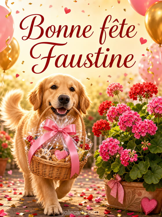 Carte bonne fête Faustine