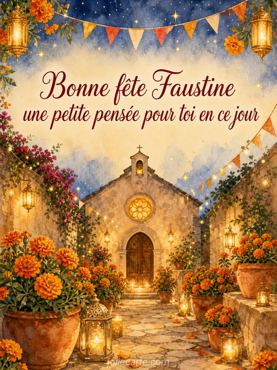 Carte bonne fête Faustine
