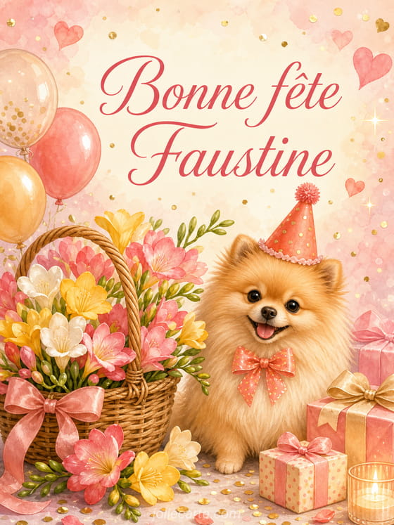 Carte bonne fête Faustine