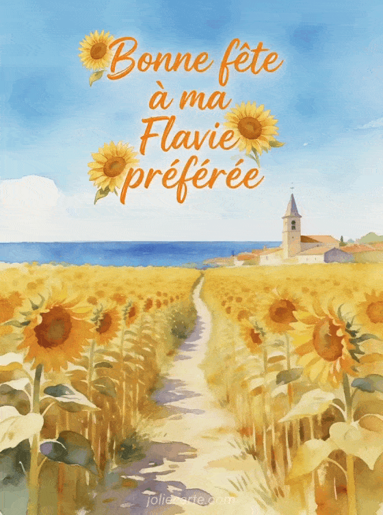 Bonne fête Flavie - Carte bonne fete flavie gratuite