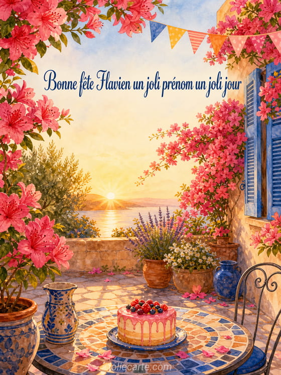 Carte bonne fête Flavien