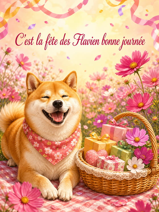 Carte bonne fête Flavien