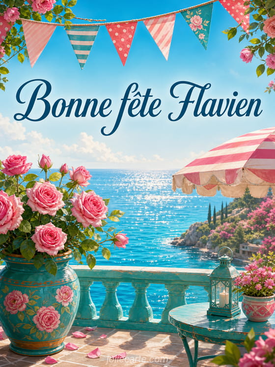 Carte bonne fête Flavien