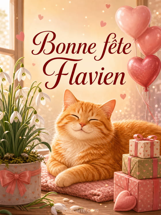 Carte bonne fête Flavien