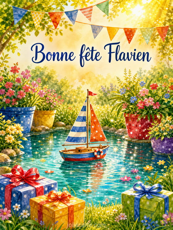 Carte bonne fête Flavien