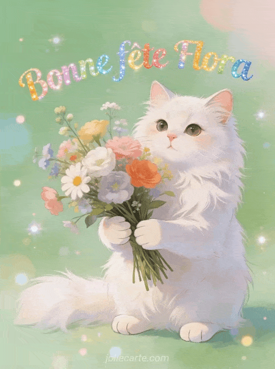 Bonne fête Flora - Bonne fete flora chat