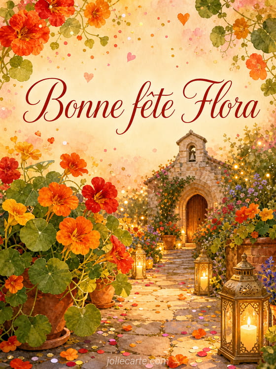 Carte bonne fĂȘte Flora