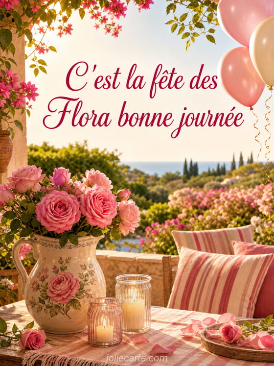 Carte bonne fĂȘte Flora