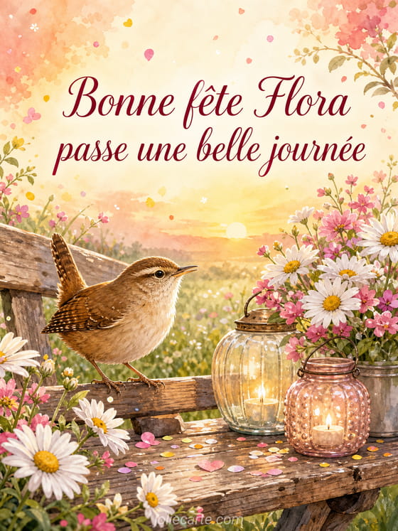 Carte bonne fĂȘte Flora