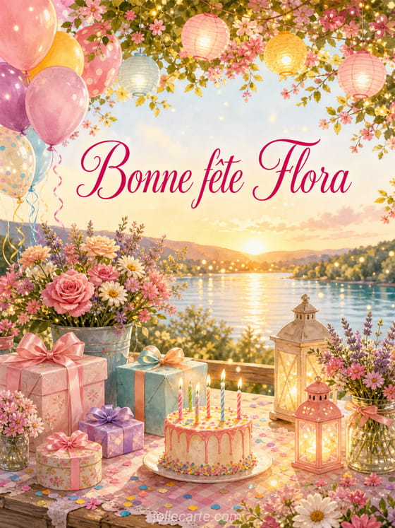 Carte bonne fĂȘte Flora