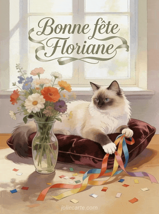 Bonne fête Floriane - Bonne fete floriane chat