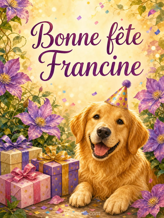 Carte bonne fĂȘte Francine