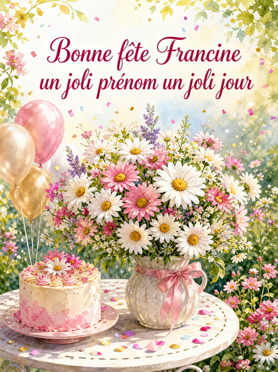 Carte bonne fĂȘte Francine