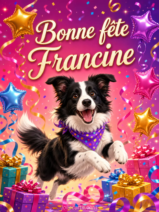 Carte bonne fĂȘte Francine