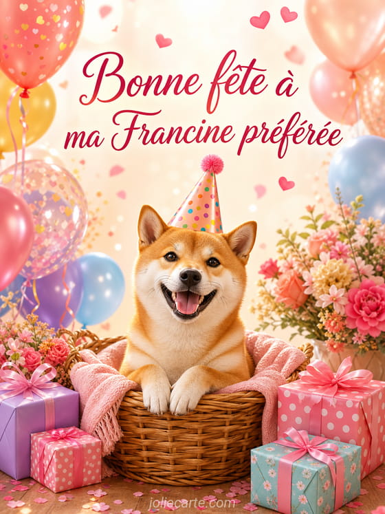 Carte bonne fĂȘte Francine