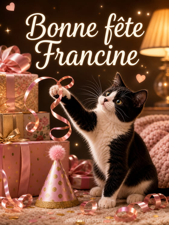 Carte bonne fĂȘte Francine