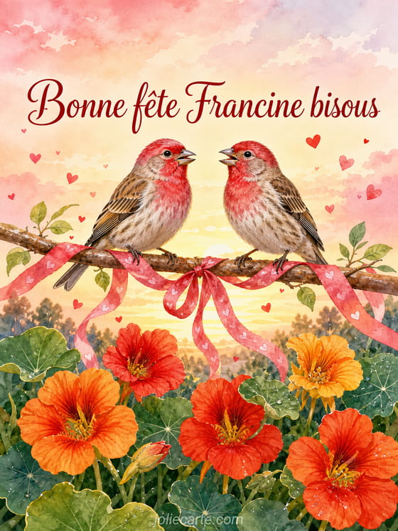 Carte bonne fĂȘte Francine