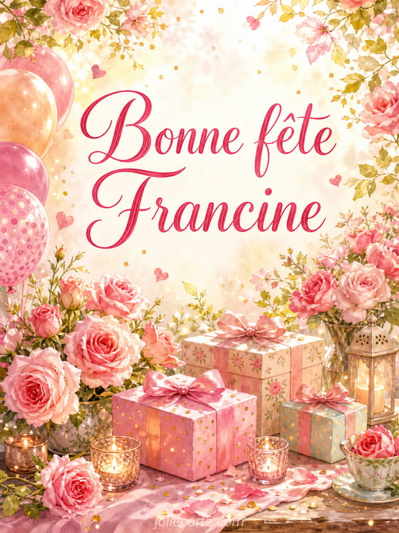 Carte bonne fĂȘte Francine