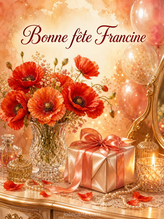 Carte bonne fĂȘte Francine