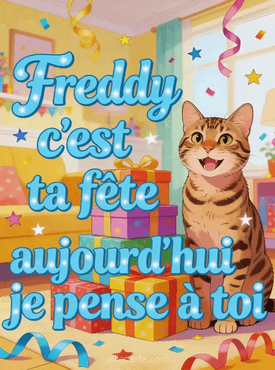 Bonne fête Freddy - Bonne fete freddy chat