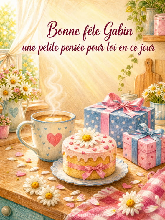 Carte bonne fête Gabin
