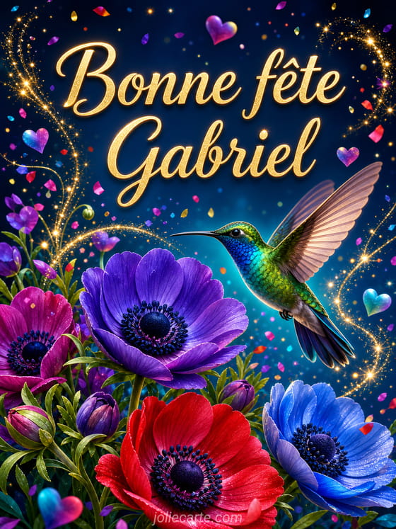 Carte bonne fête Gabriel