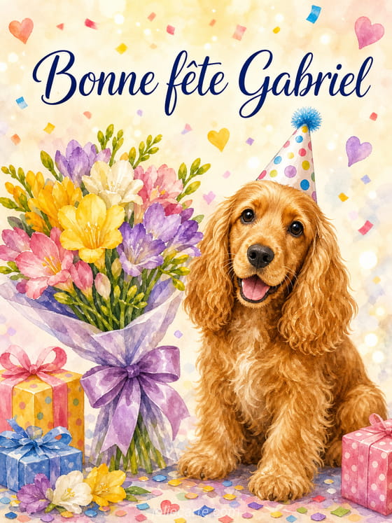 Carte bonne fête Gabriel