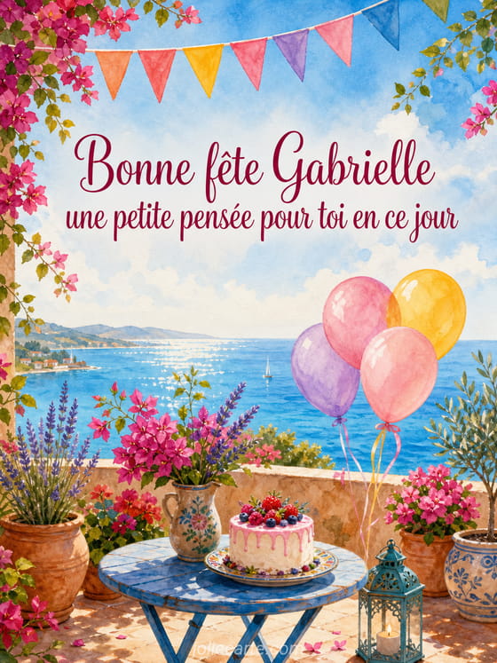 Carte bonne fête Gabrielle