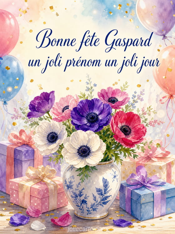Carte bonne fête Gaspard