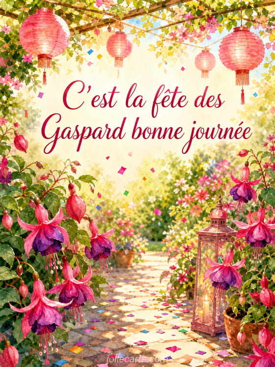 Carte bonne fête Gaspard