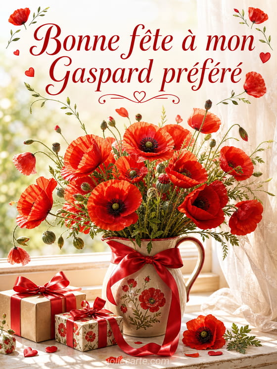 Carte bonne fête Gaspard
