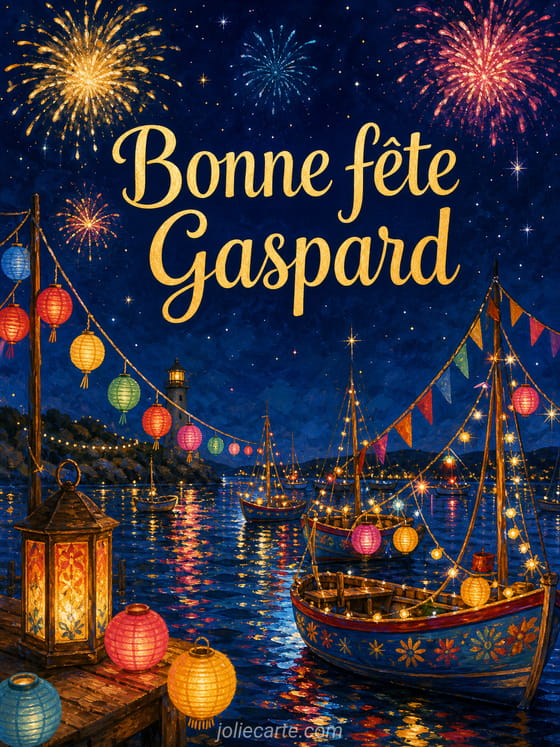 Carte bonne fête Gaspard