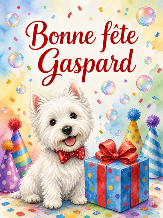 Carte bonne fête Gaspard