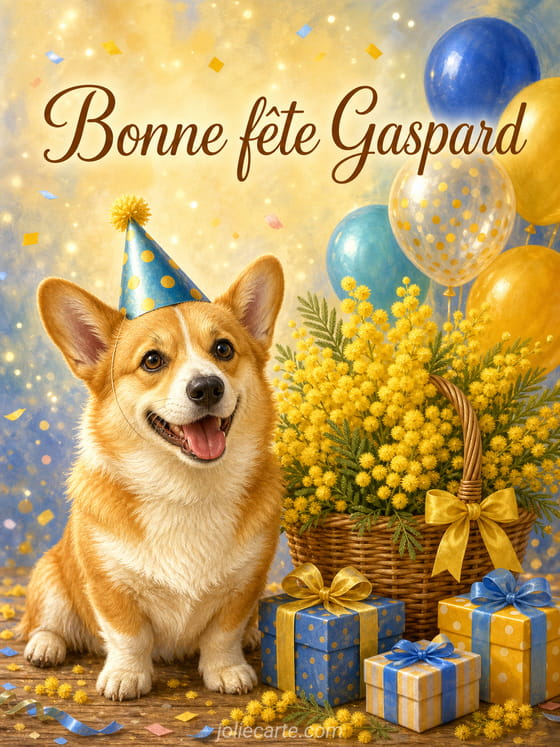 Carte bonne fête Gaspard