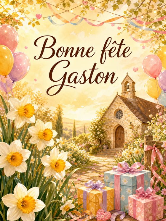 Carte bonne fĂȘte Gaston