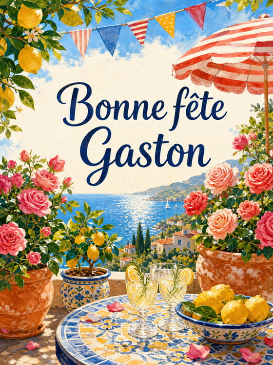 Carte bonne fĂȘte Gaston