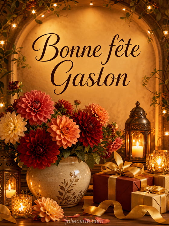 Carte bonne fĂȘte Gaston