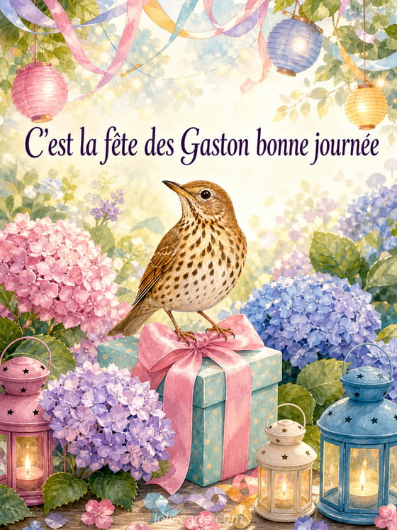 Carte bonne fĂȘte Gaston