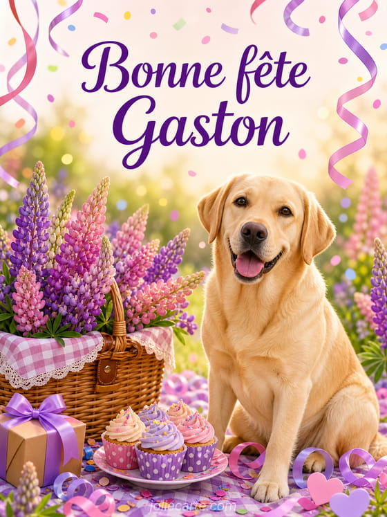 Carte bonne fĂȘte Gaston