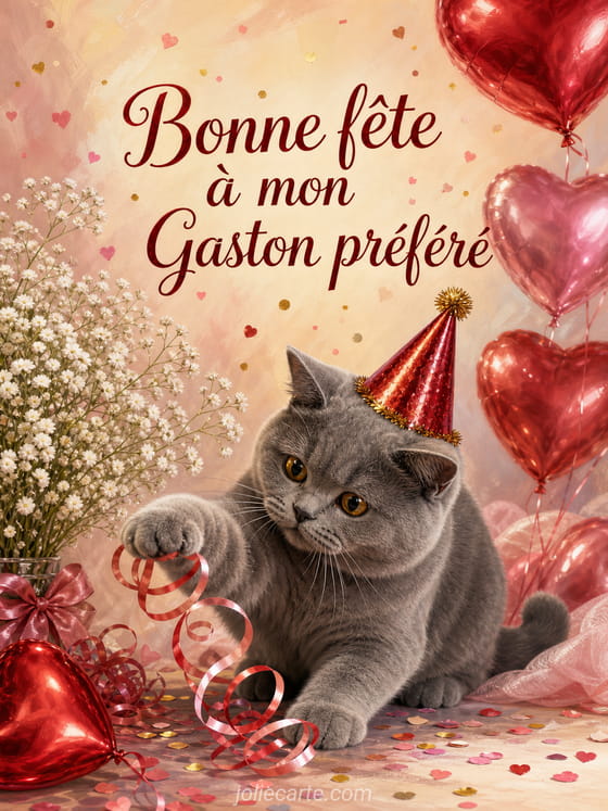 Carte bonne fĂȘte Gaston