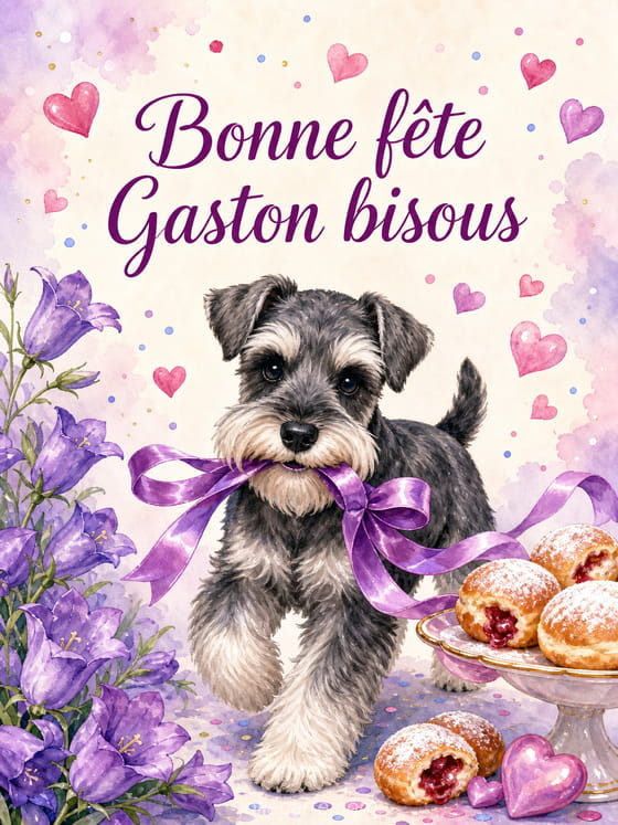Carte bonne fĂȘte Gaston