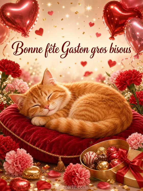 Carte bonne fĂȘte Gaston