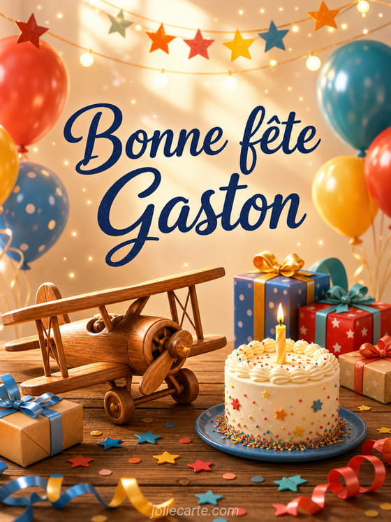 Carte bonne fĂȘte Gaston