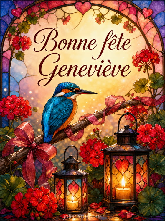 Carte bonne fête Geneviève