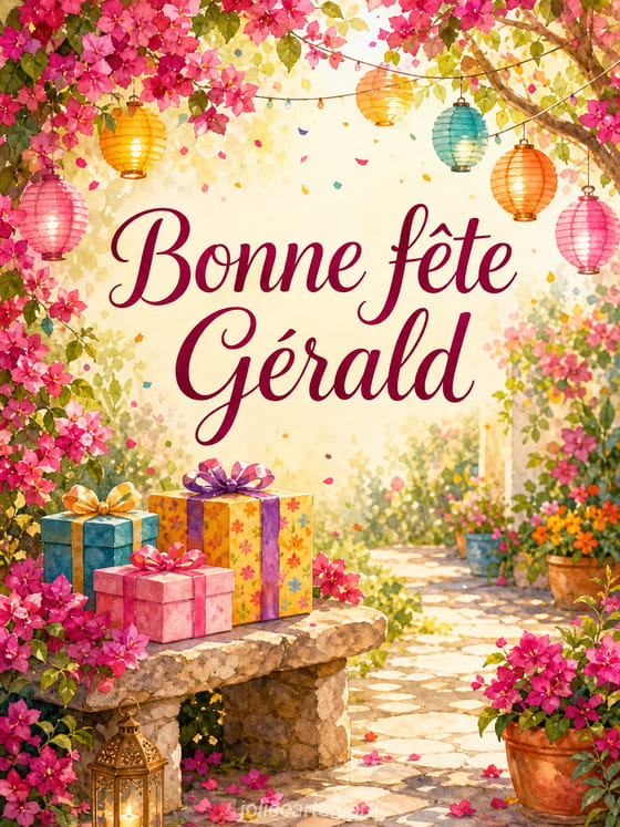 Carte bonne fête Gérald