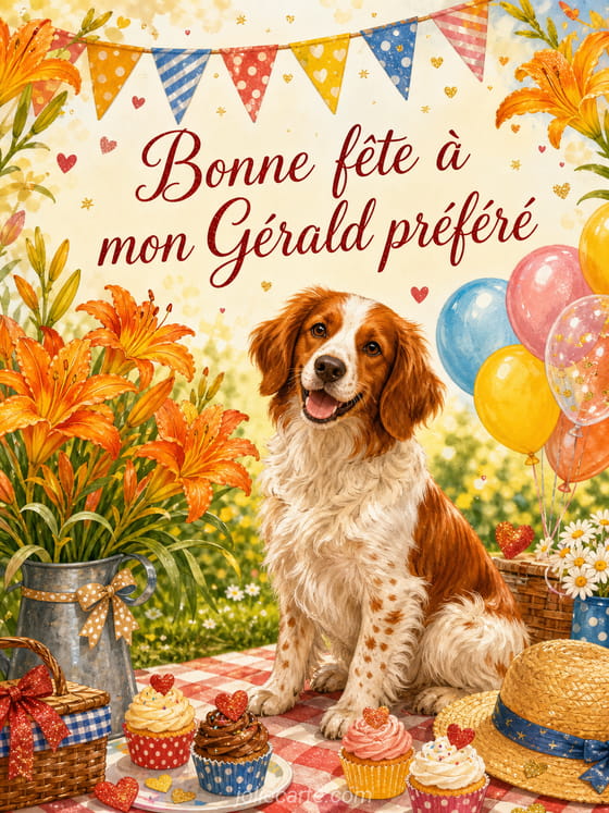 Carte bonne fête Gérald